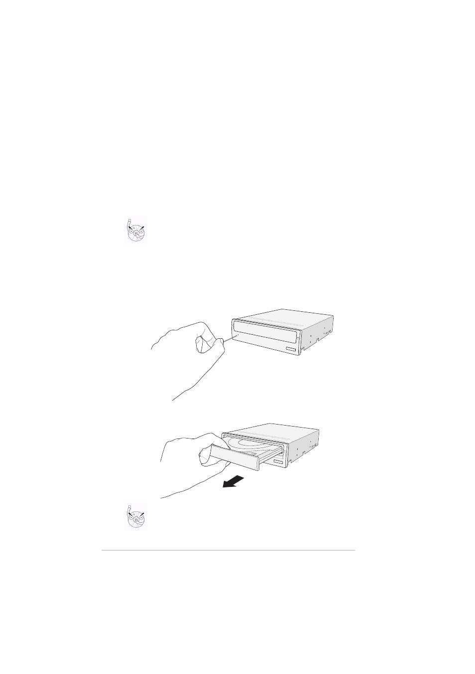 Using the emergency eject pinhole | Asus DVD-E616P1 User Manual | Page 18 / 36