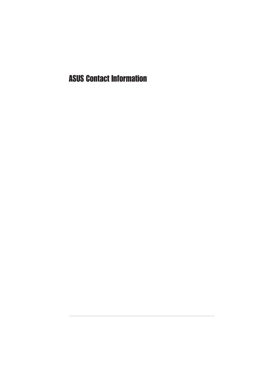 Asus contact information, Asustek computer inc. (asia-pacific), Asus computer international (america) | Asus computer gmbh (germany and austria) | Asus DVD-E616P1 User Manual | Page 5 / 36