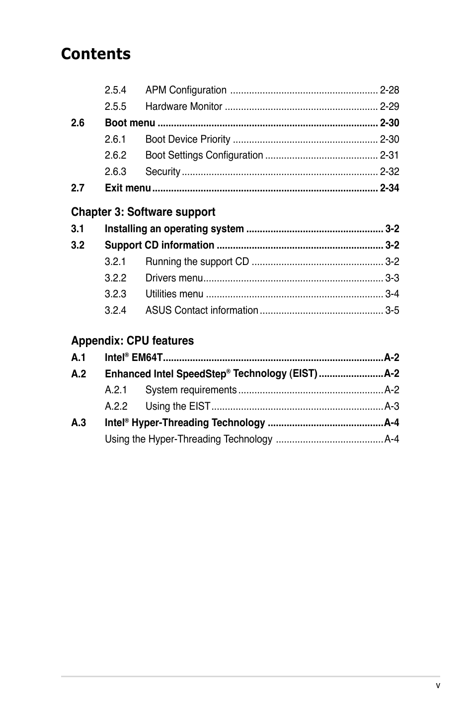 Asus P5B-MX/WIFI-AP User Manual | Page 5 / 94