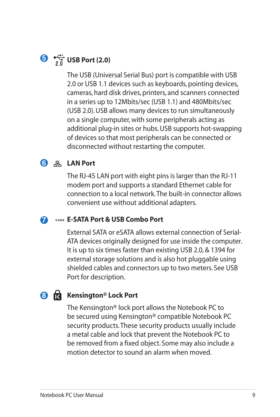 Asus X8EJV User Manual | Page 9 / 28