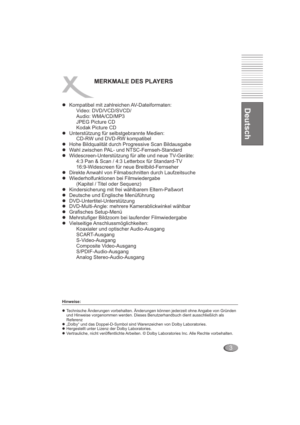 Deutsch | Xoro HSD 202 User Manual | Page 5 / 92