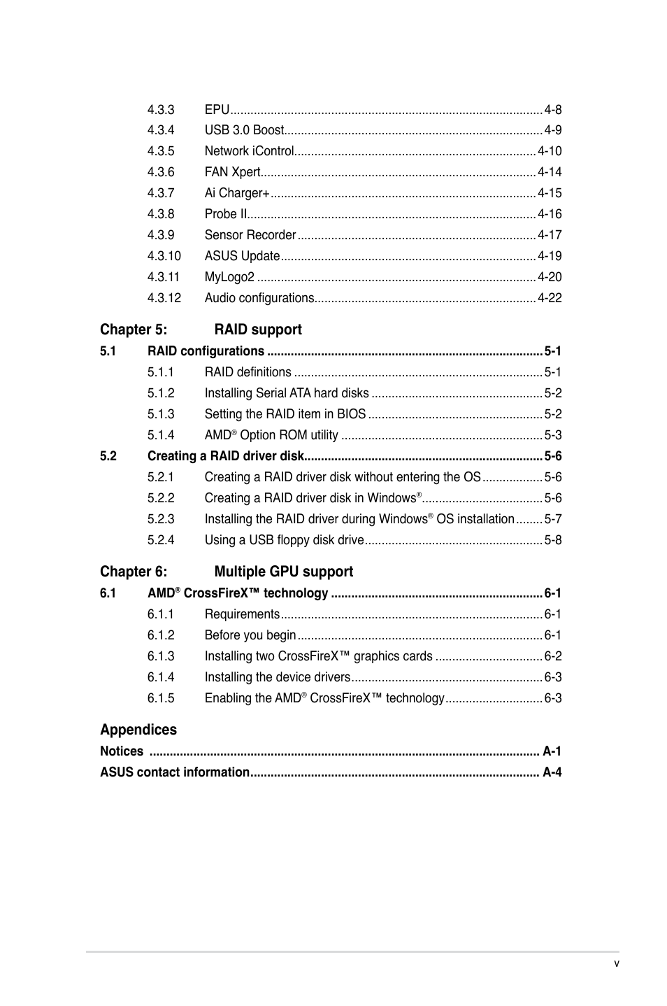 Asus M5A97 LE R2.0 User Manual | Page 5 / 132
