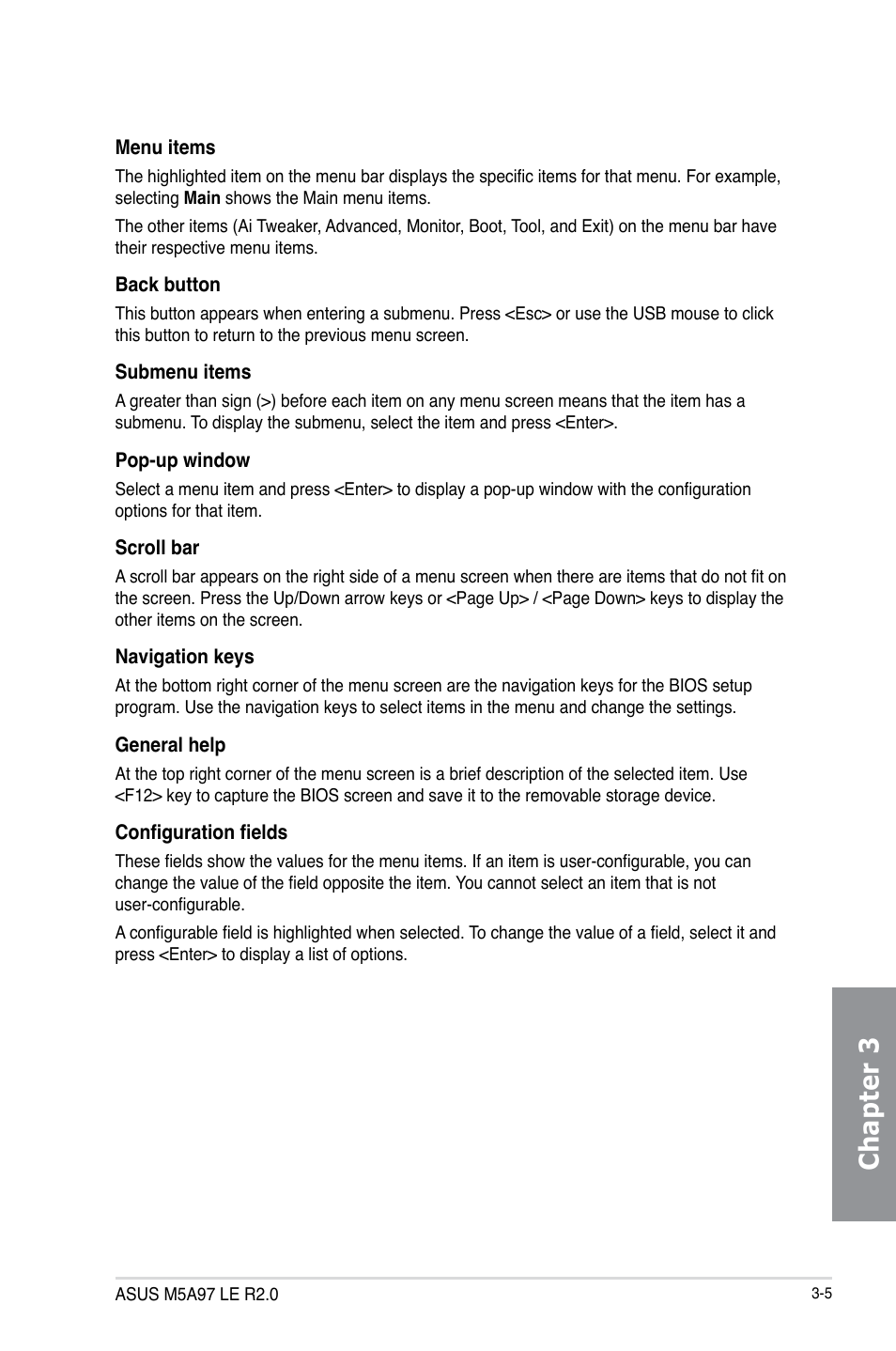 Chapter 3 | Asus M5A97 LE R2.0 User Manual | Page 59 / 132