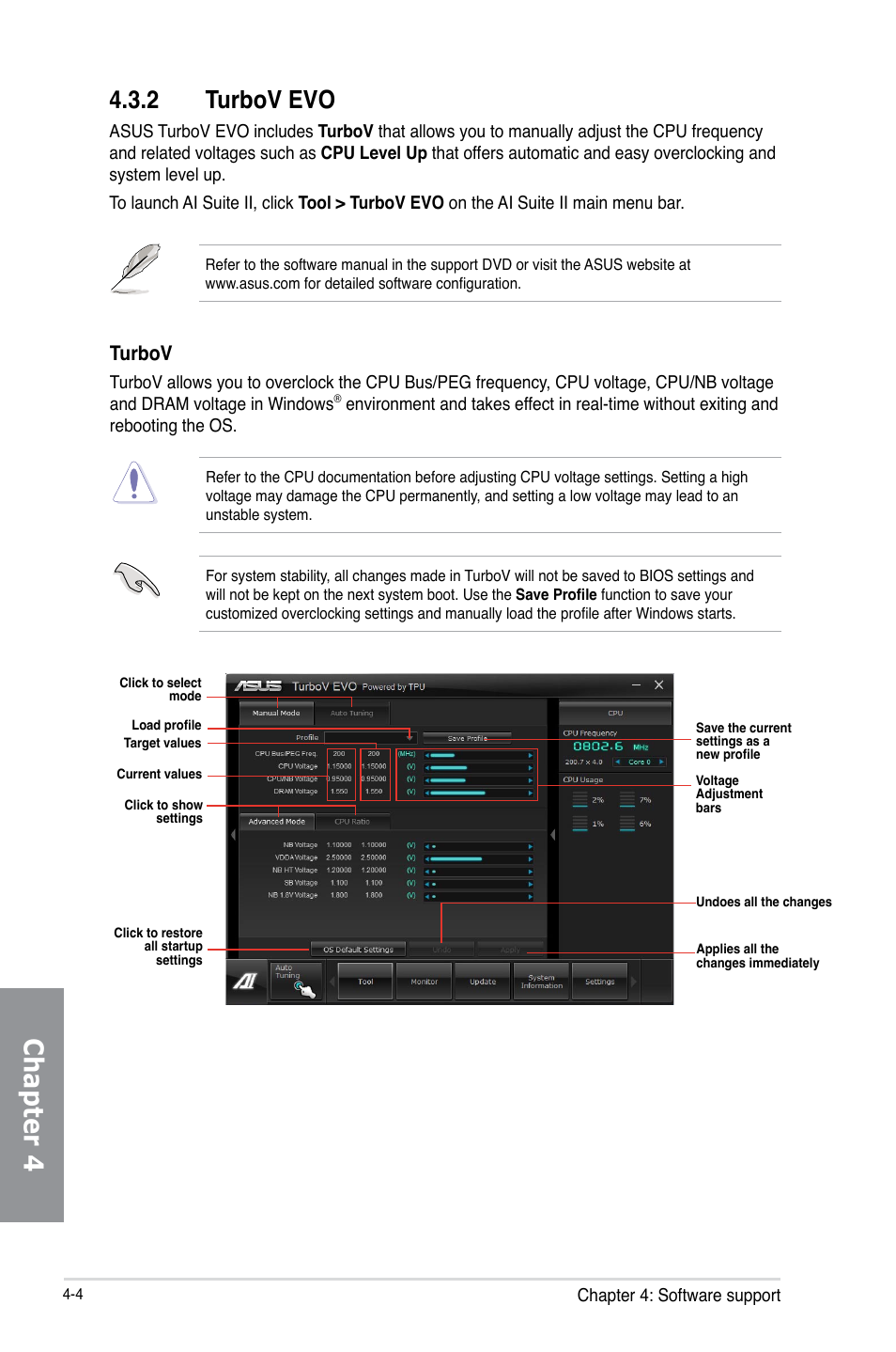 2 turbov evo, Turbov evo -4, Chapter 4 | Turbov | Asus M5A97 LE R2.0 User Manual | Page 94 / 132