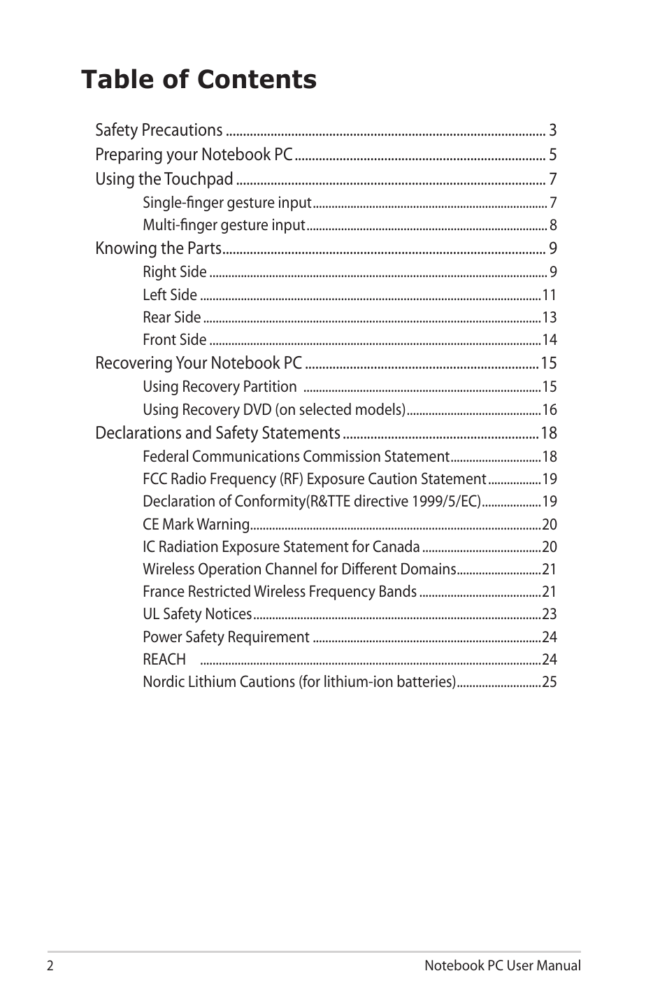 Asus U20A User Manual | Page 2 / 28