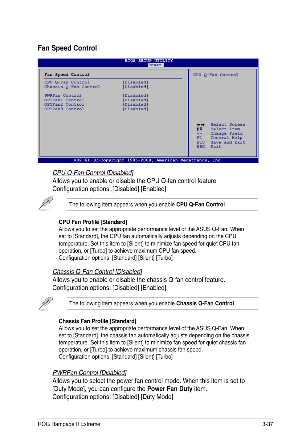 Fan speed control | Asus Rampage II Extreme User Manual | Page 119 / 196