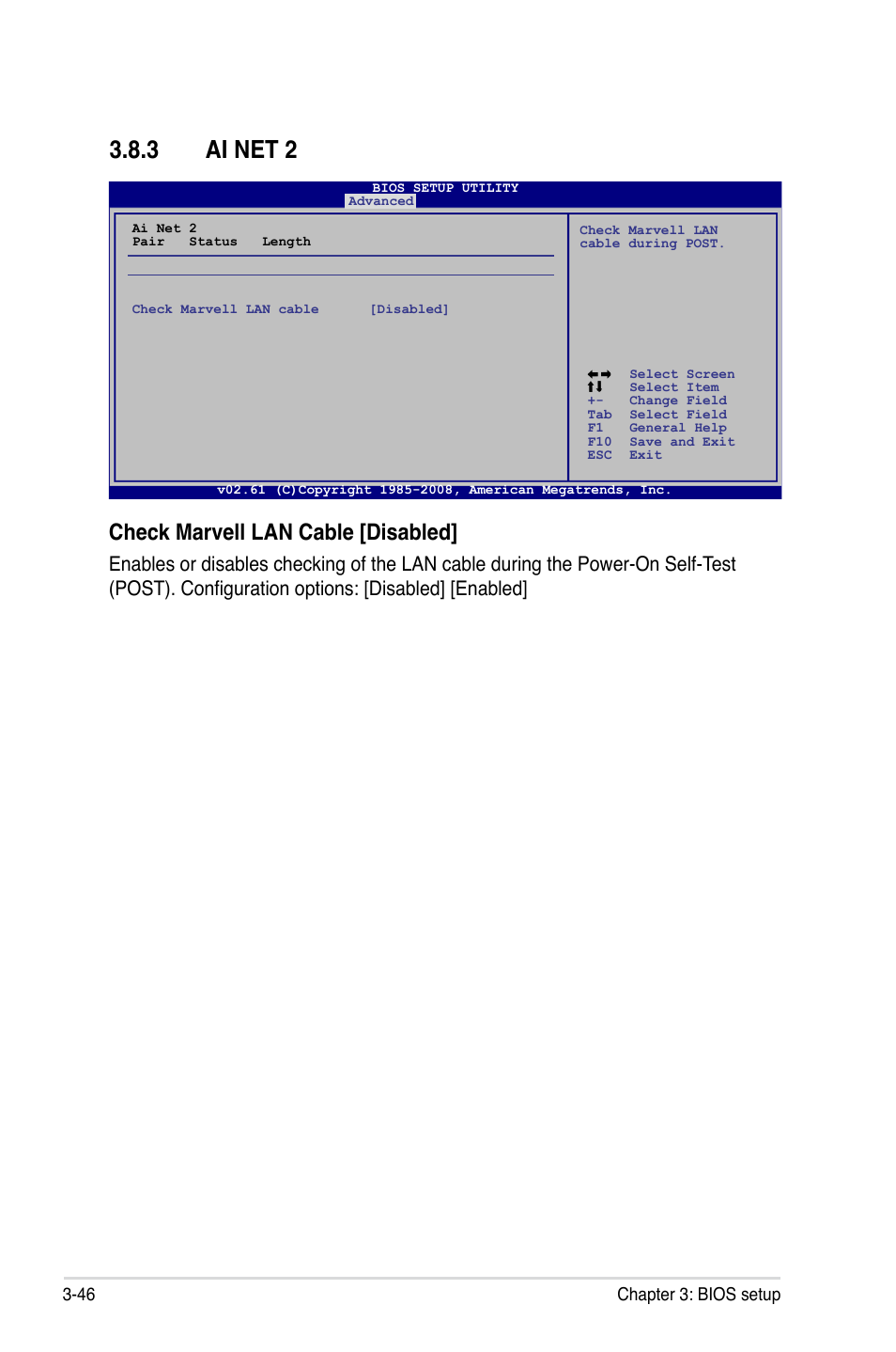 3 ai net 2, Ai net 2 -46, Check marvell lan cable [disabled | Asus Rampage II Extreme User Manual | Page 128 / 196