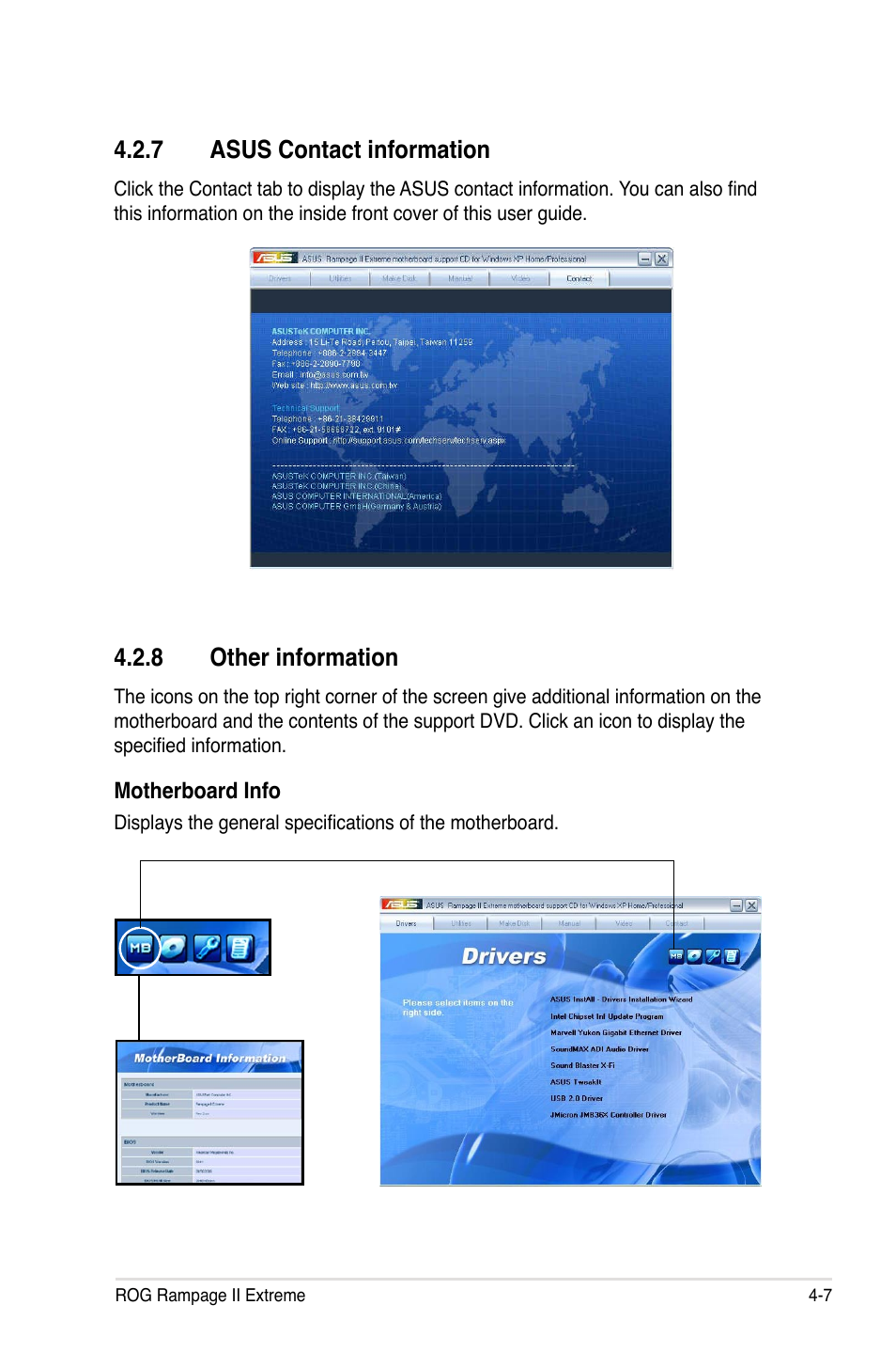 7 asus contact information, 8 other information, Asus contact information -7 | Other information -7 | Asus Rampage II Extreme User Manual | Page 139 / 196