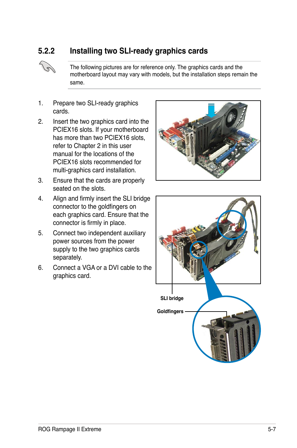 2 installing two sli-ready graphics cards, Installing two sli-ready graphics cards -7 | Asus Rampage II Extreme User Manual | Page 185 / 196