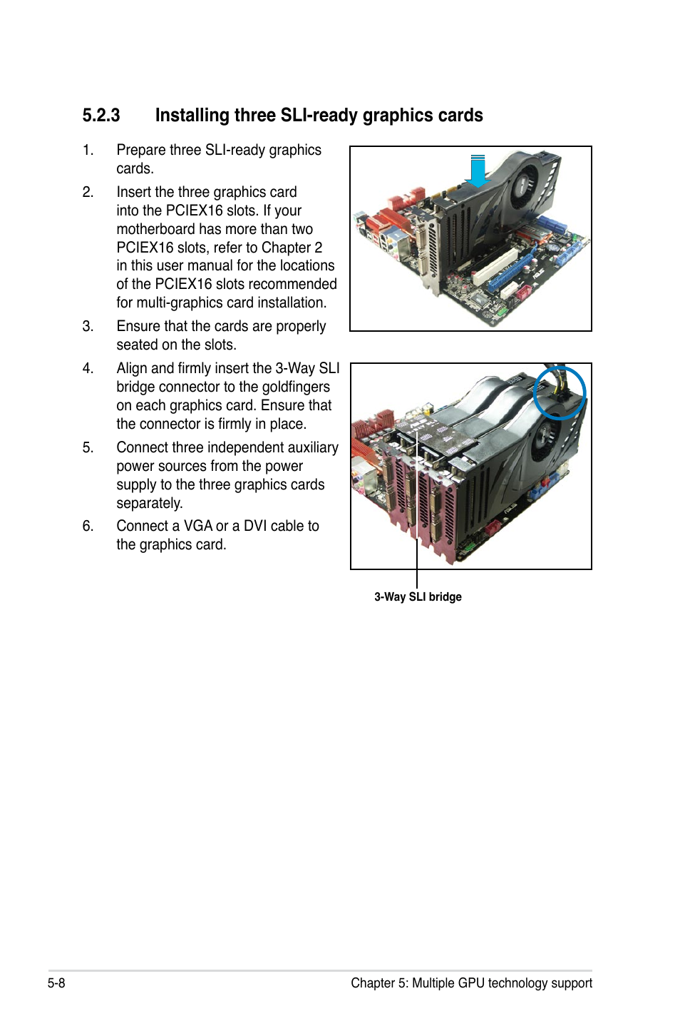 3 installing three sli-ready graphics cards, Installing three sli-ready graphics cards -8 | Asus Rampage II Extreme User Manual | Page 186 / 196