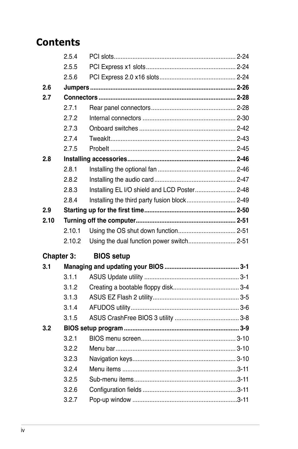 Asus Rampage II Extreme User Manual | Page 4 / 196