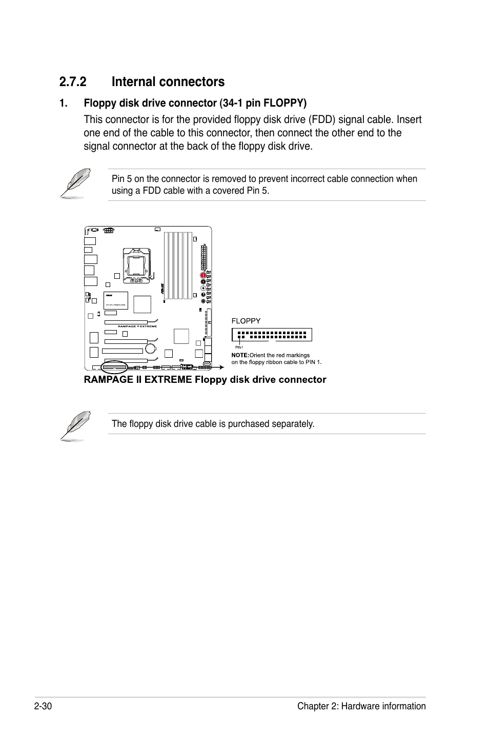 2 internal connectors, Internal connectors -30 | Asus Rampage II Extreme User Manual | Page 58 / 196