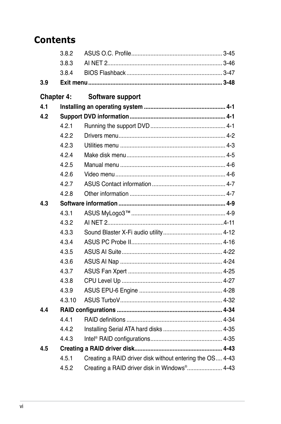 Asus Rampage II Extreme User Manual | Page 6 / 196