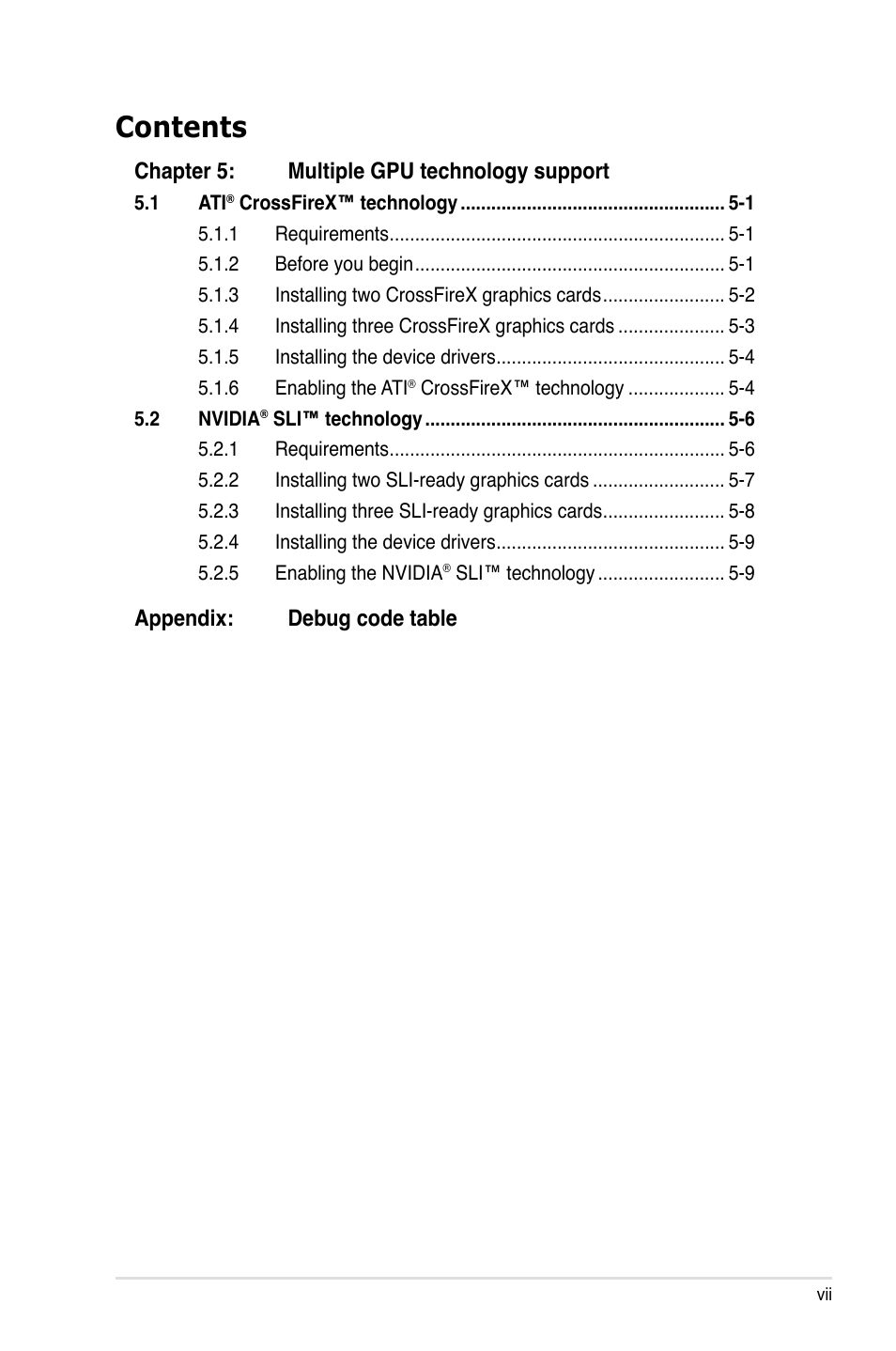 Asus Rampage II Extreme User Manual | Page 7 / 196