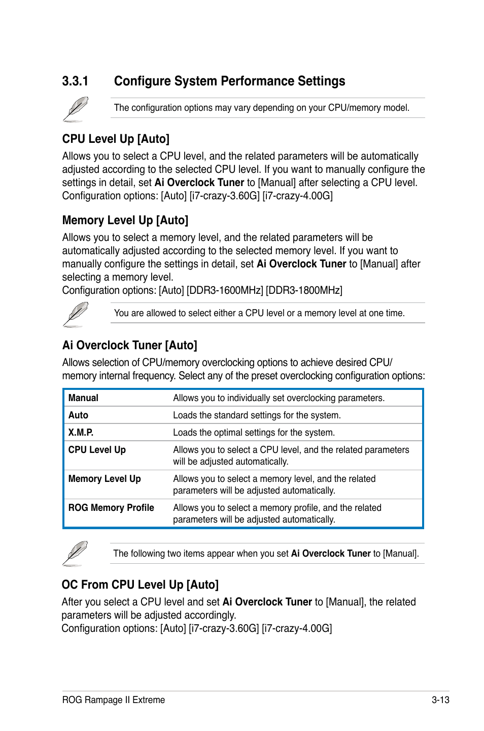 1 configure system performance settings, Configure system performance settings -13 | Asus Rampage II Extreme User Manual | Page 95 / 196