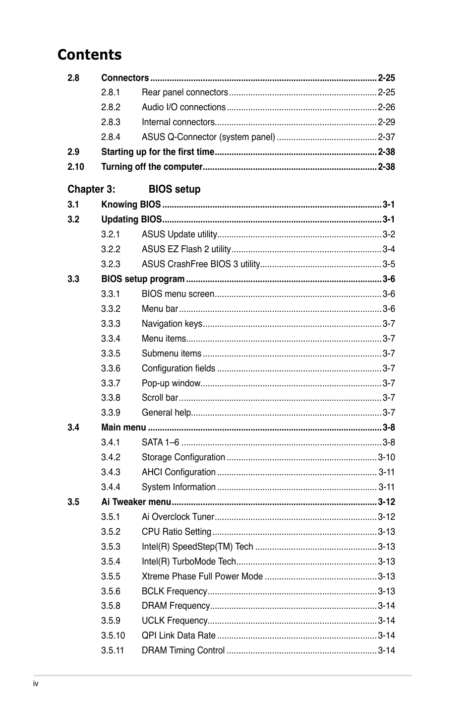 Asus P6X58D Premium User Manual | Page 4 / 126