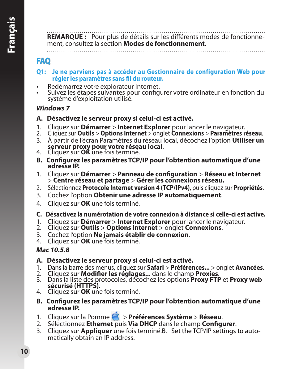 Fr anç ais | Asus WL-330N User Manual | Page 10 / 91