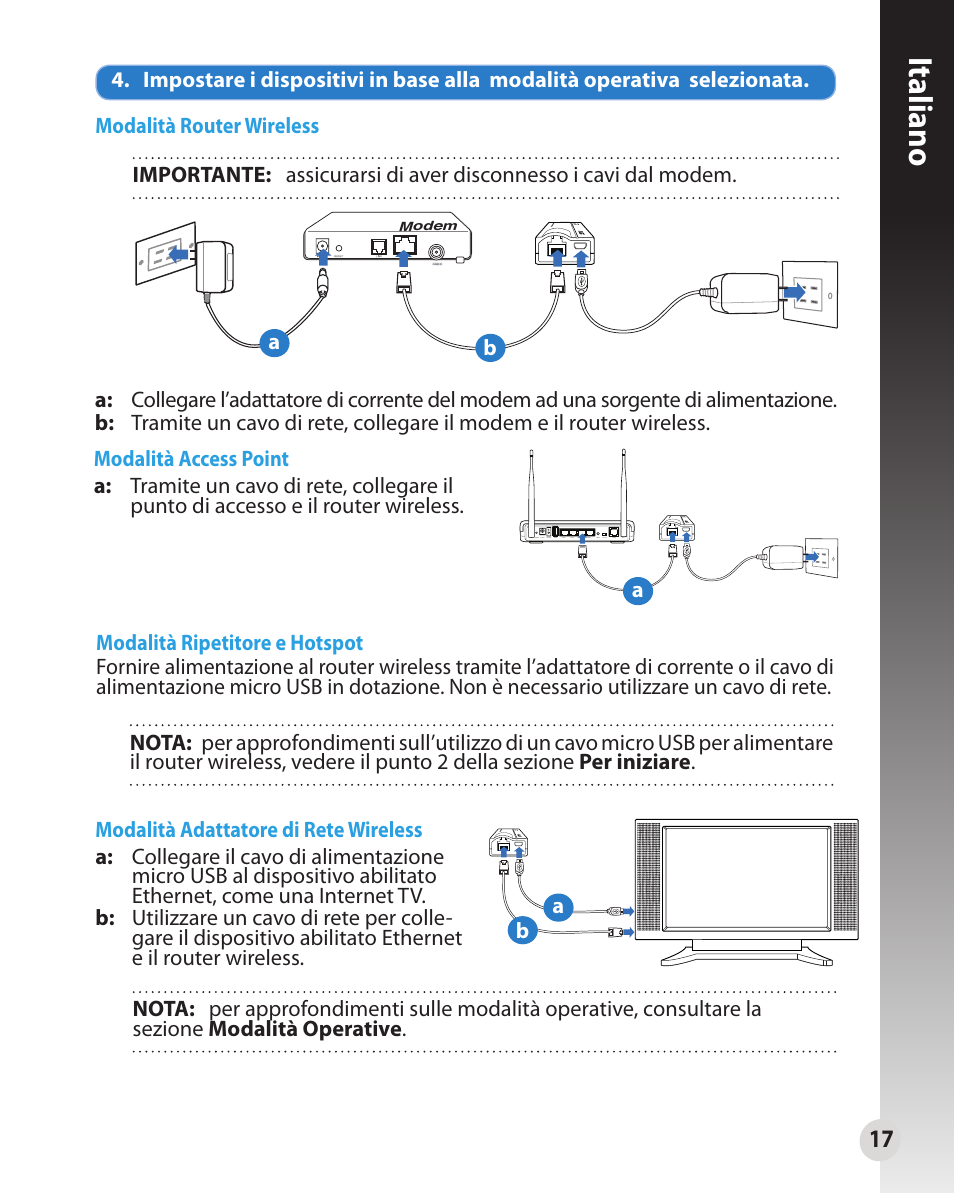 Italiano | Asus WL-330N User Manual | Page 17 / 91