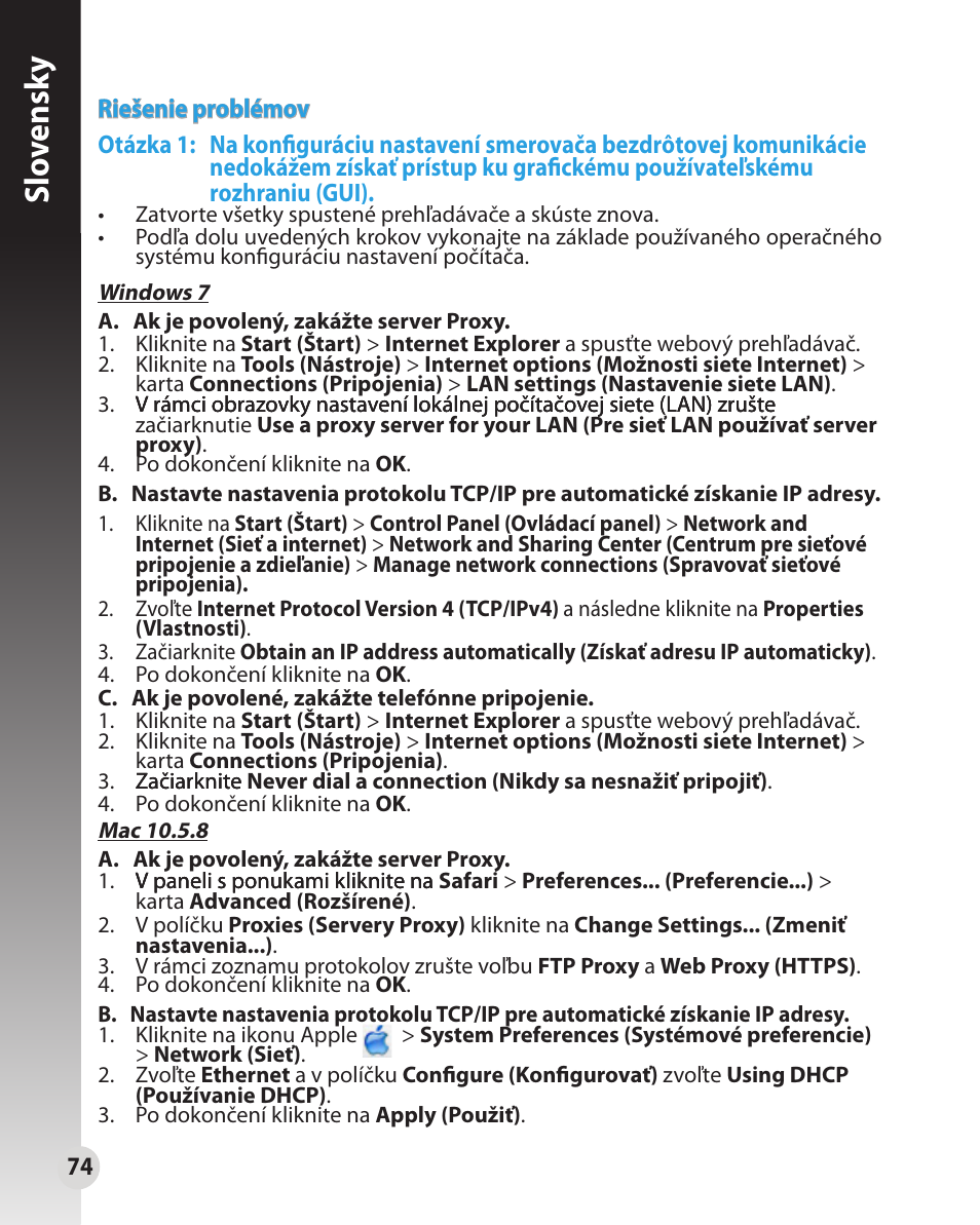 Slo vensk y | Asus WL-330N User Manual | Page 74 / 91