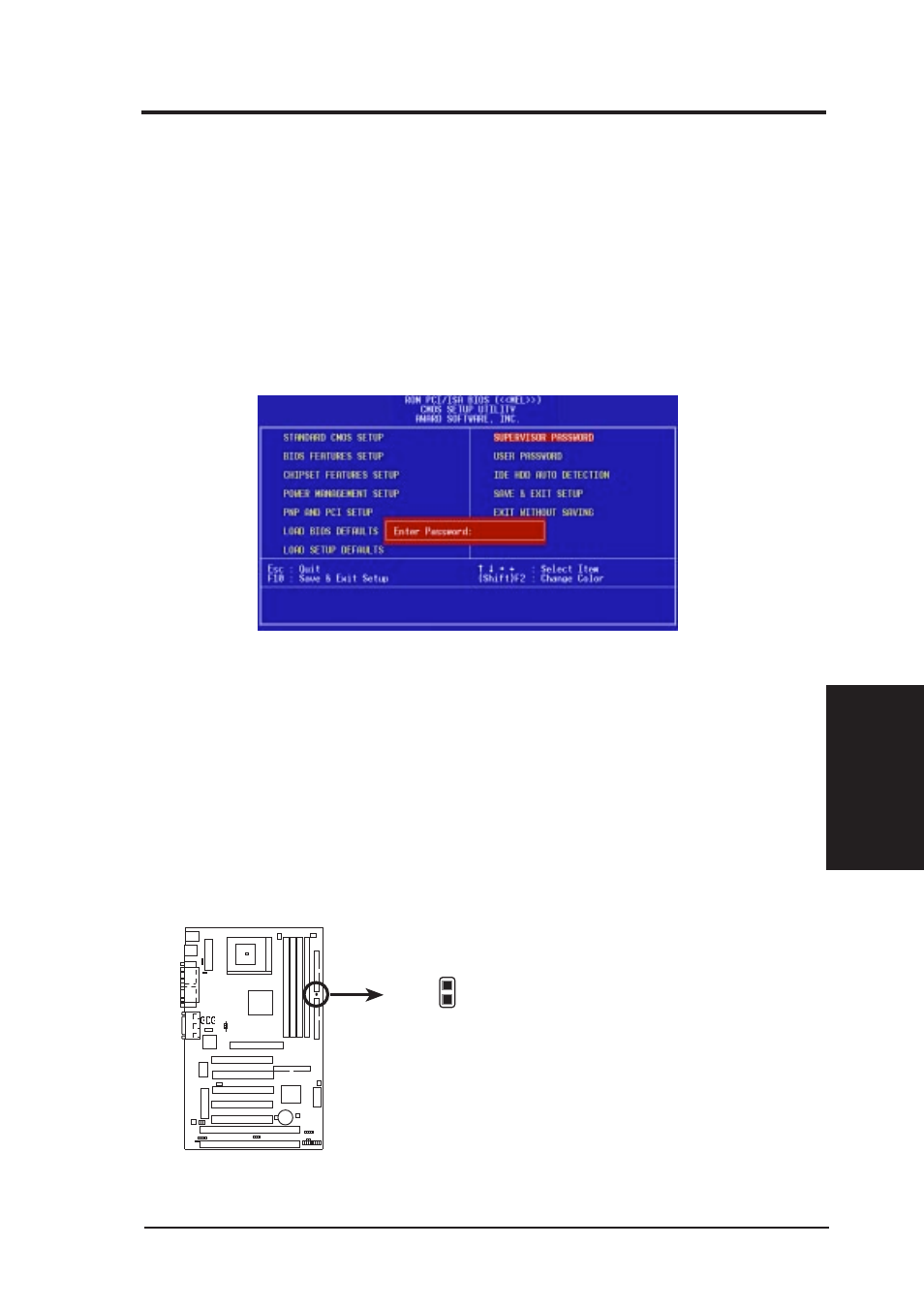 Iv. bios setup, Supervisor password and user password | Asus MEL User Manual | Page 55 / 96