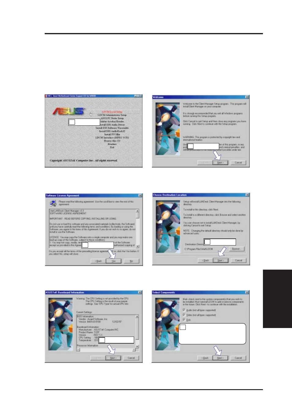 V. software setup, Ldcm local setup, With onboard hardware monitor) | Asus MEL User Manual | Page 69 / 96