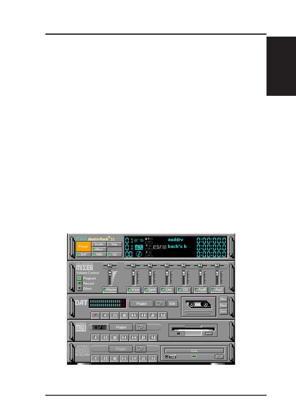 Vi. software reference, Audio, Rack 32 | Asus MEL User Manual | Page 75 / 96