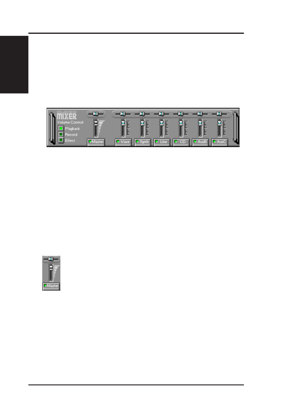 Vi. software reference, The audio mixer | Asus MEL User Manual | Page 78 / 96