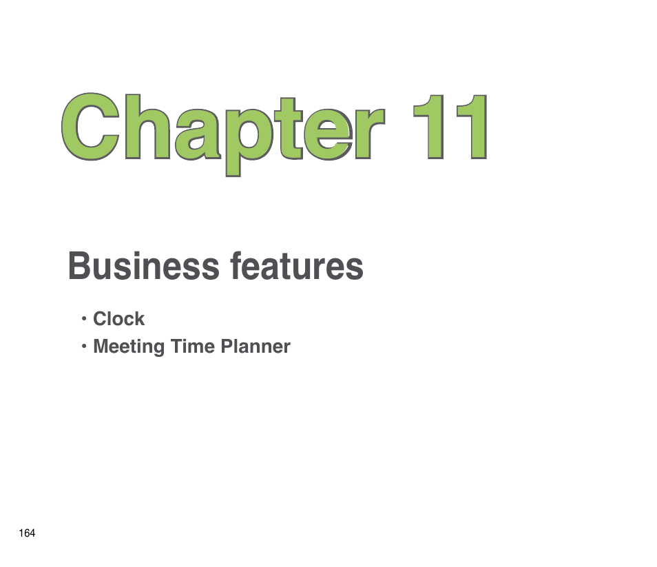 Chapter 11: business features, Chapter 11 | Asus P835 User Manual | Page 164 / 201