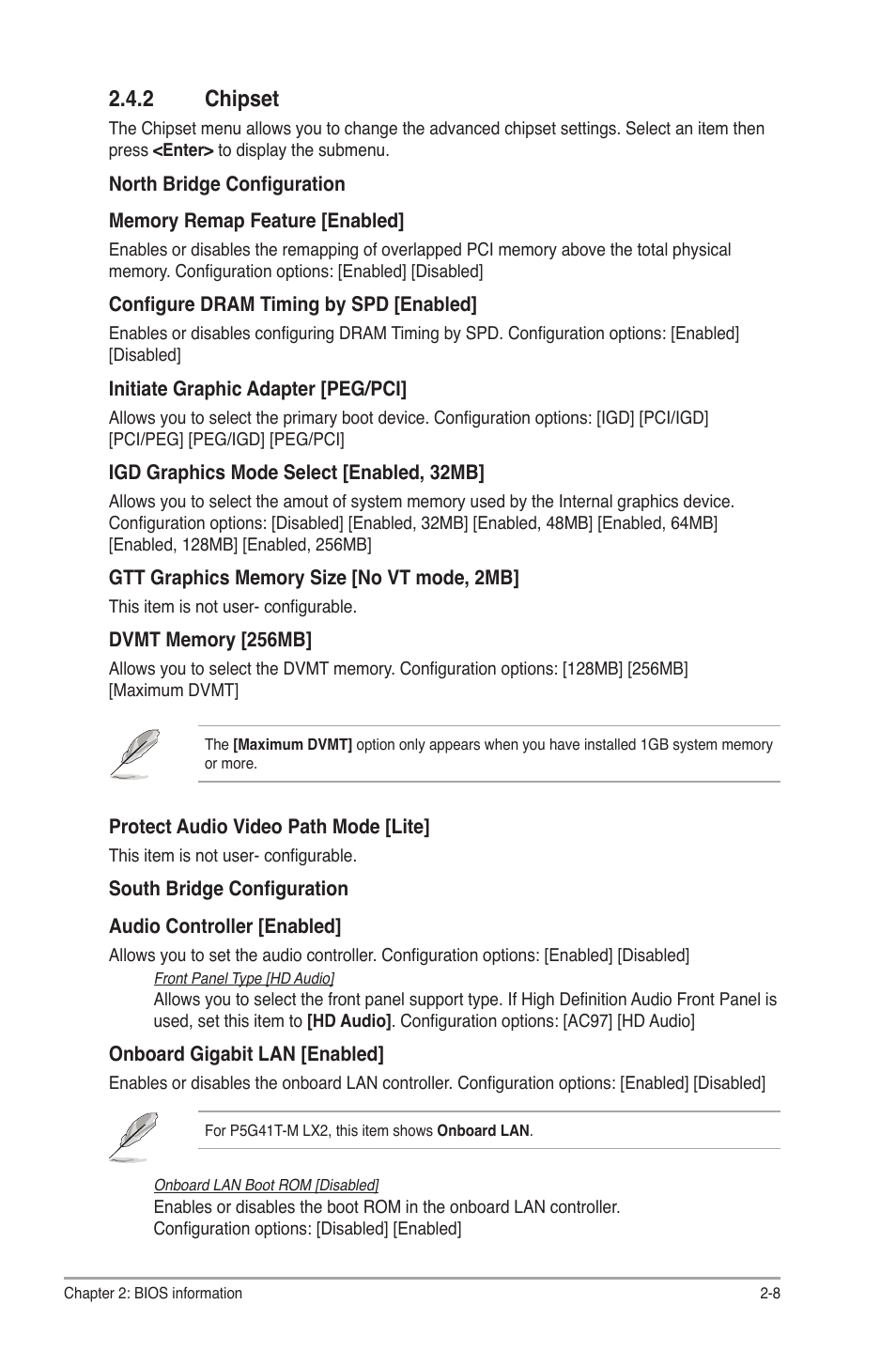 2 chipset, Chipset -8 | Asus P5G41T-M LX2 User Manual | Page 33 / 40