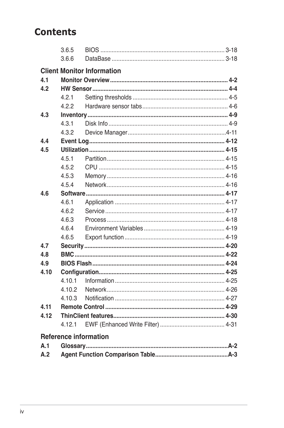 Asus ASWM Enterprise System Web-based Management User Manual | Page 4 / 94