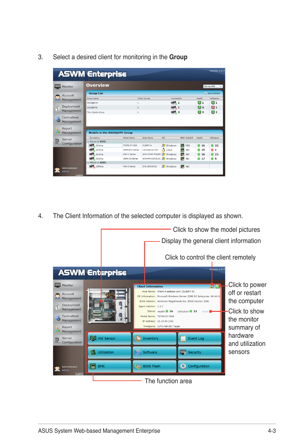 Asus ASWM Enterprise System Web-based Management User Manual | Page 57 / 94