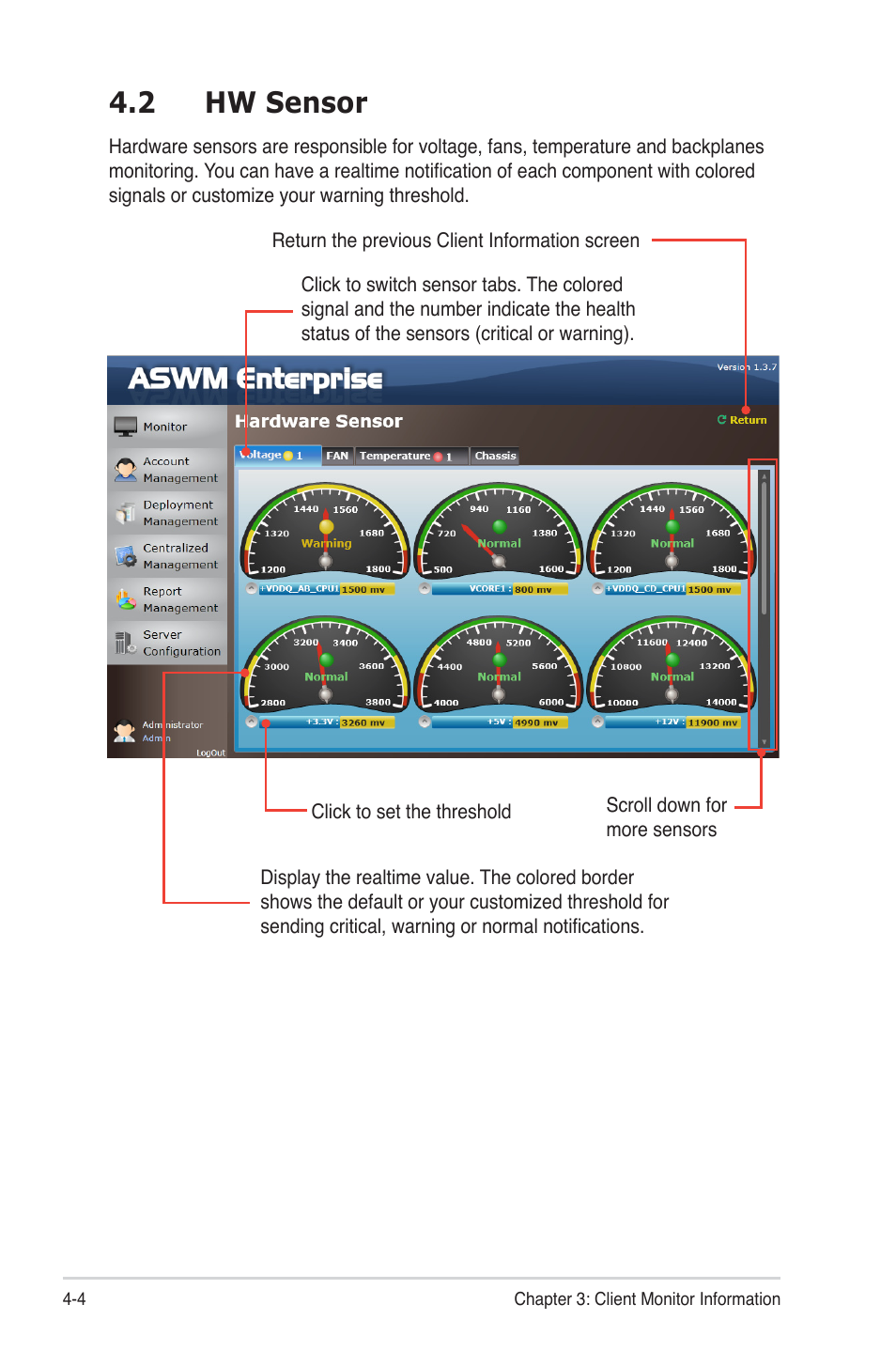 2 hw sensor, 2 hw sensor -4 | Asus ASWM Enterprise System Web-based Management User Manual | Page 58 / 94