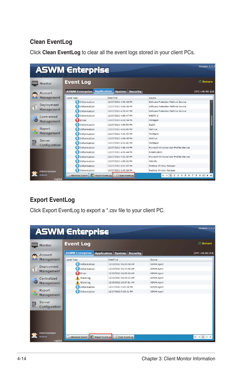 Asus ASWM Enterprise System Web-based Management User Manual | Page 68 / 94