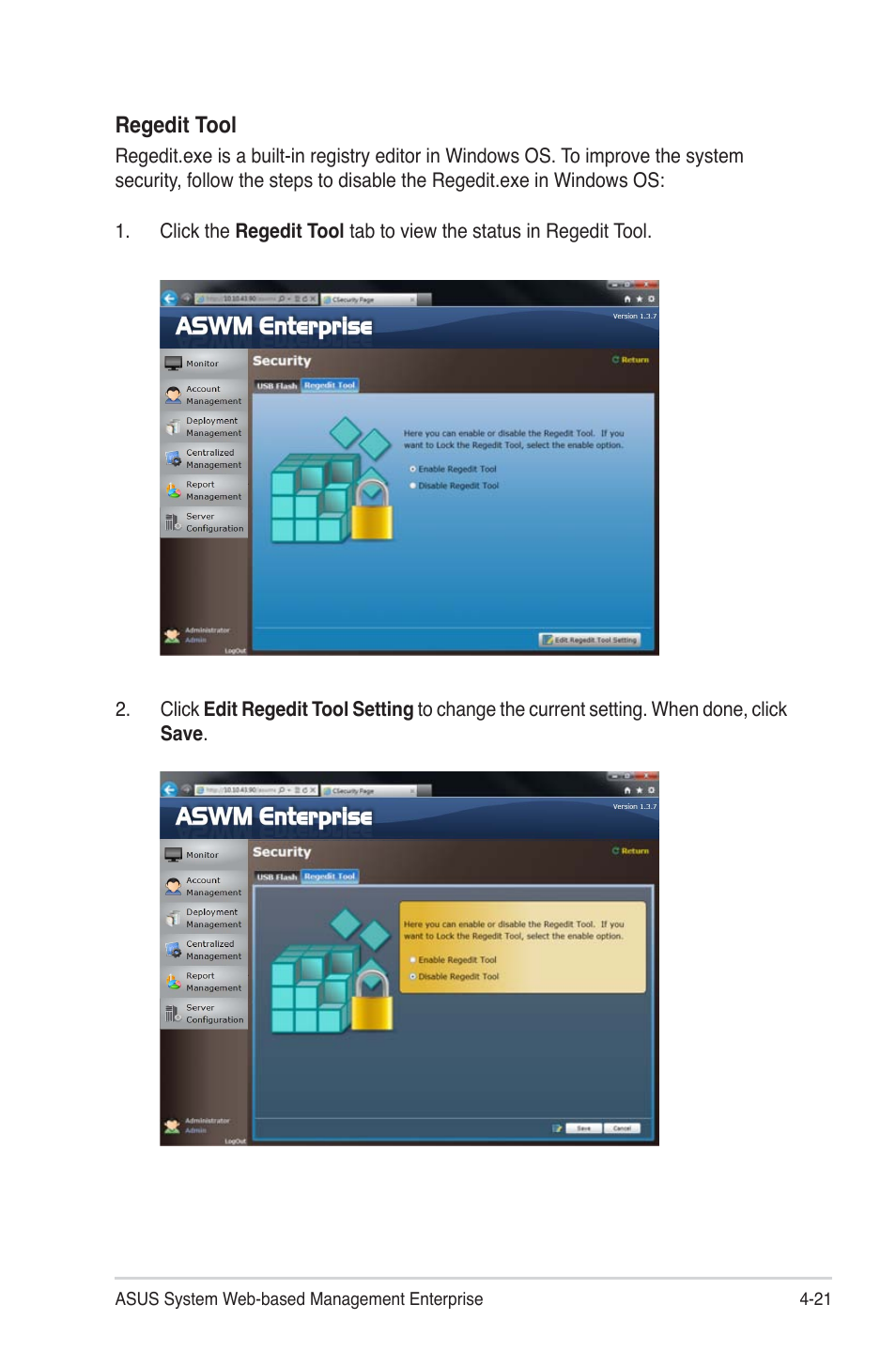 Asus ASWM Enterprise System Web-based Management User Manual | Page 75 / 94