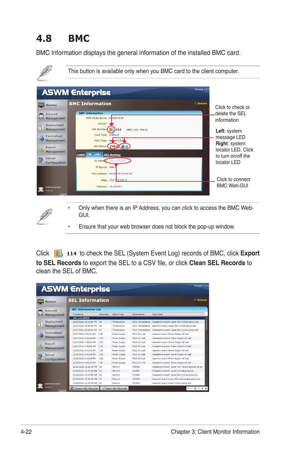 8 bmc, 8 bmc -22 | Asus ASWM Enterprise System Web-based Management User Manual | Page 76 / 94