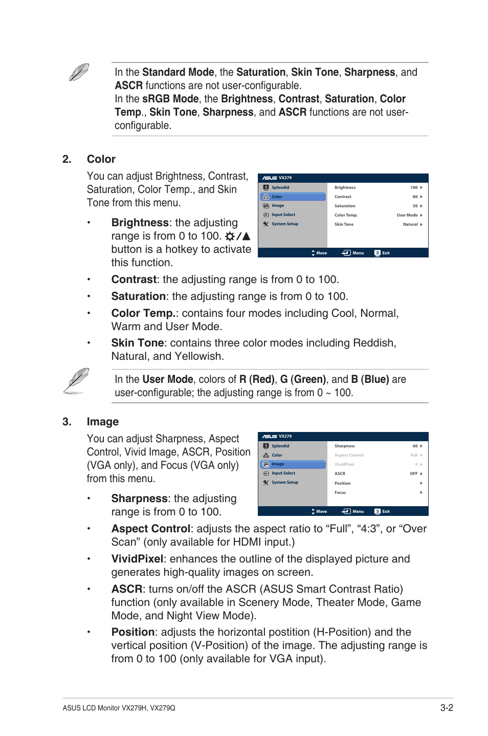 Asus VX279Q-W User Manual | Page 20 / 26