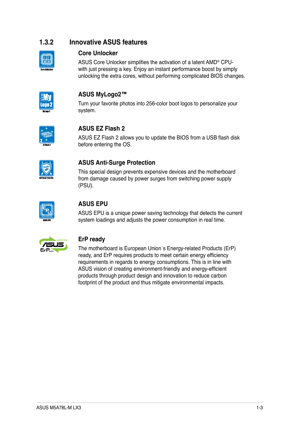 2 innovative asus features | Asus M5A78L-M LX3 User Manual | Page 13 / 62