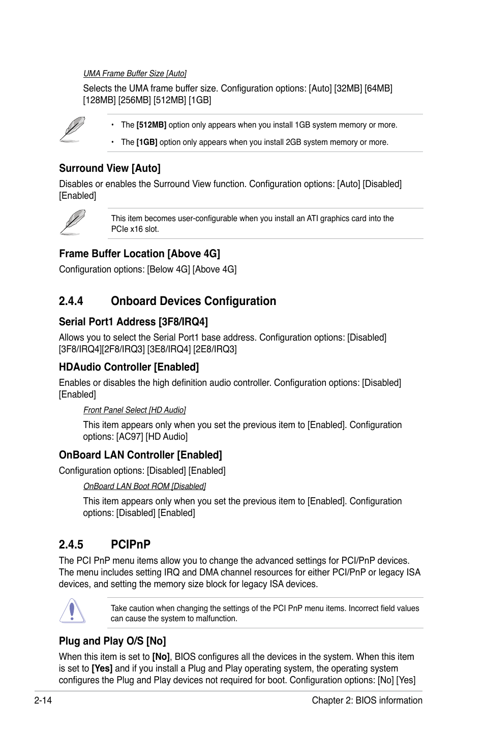 4 onboard devices configuration, 5 pcipnp | Asus M5A78L-M LX3 User Manual | Page 50 / 62