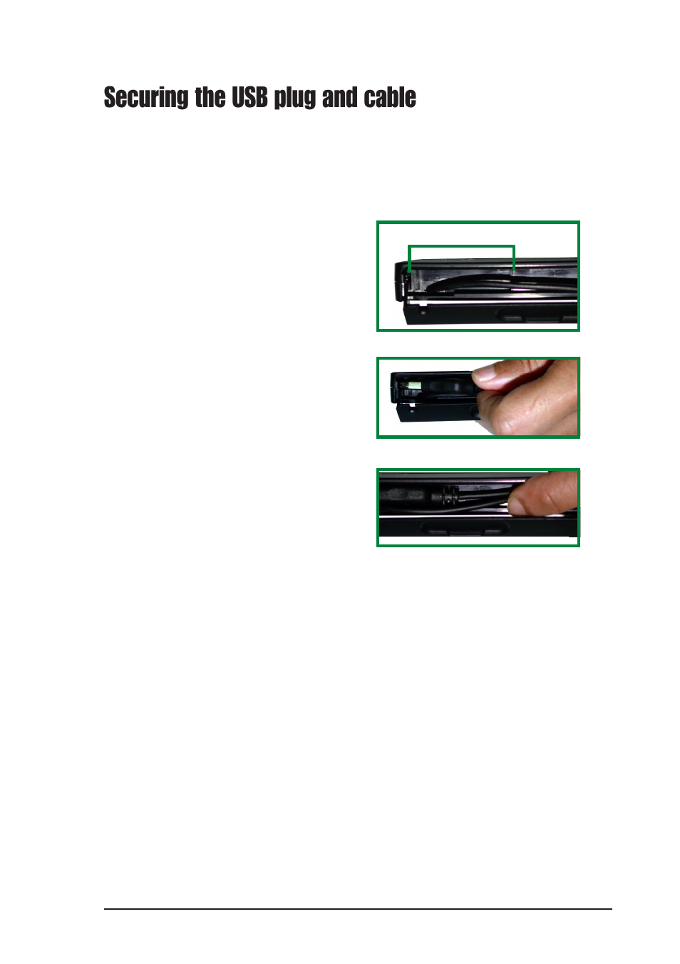 Securing the usb plug and cable | Asus Reader Pro User Manual | Page 13 / 14