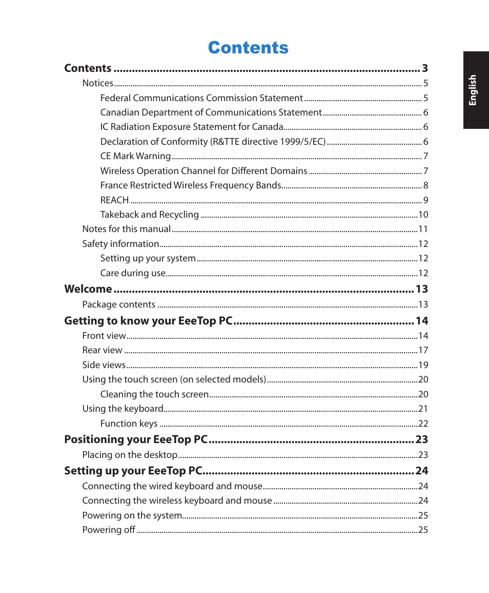 Asus ET2203T User Manual | Page 3 / 54