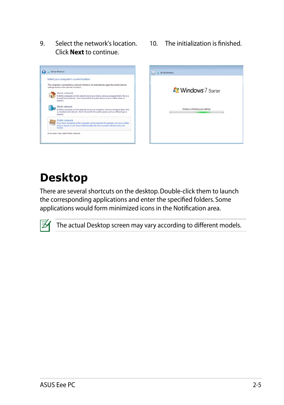 Desktop, Desktop -5 | Asus Eee PC R051CX User Manual | Page 27 / 66