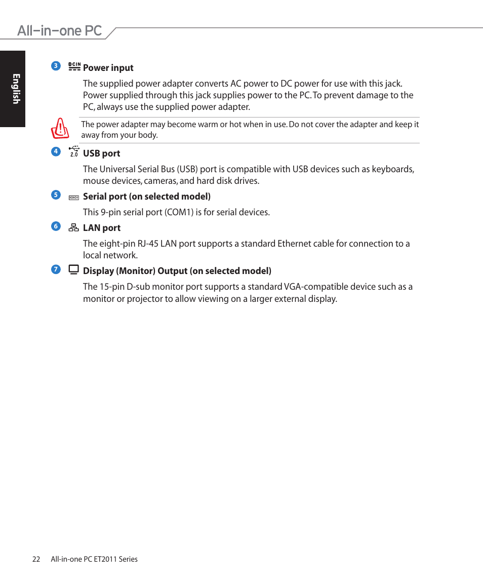 Asus ET2011AUTB User Manual | Page 22 / 42