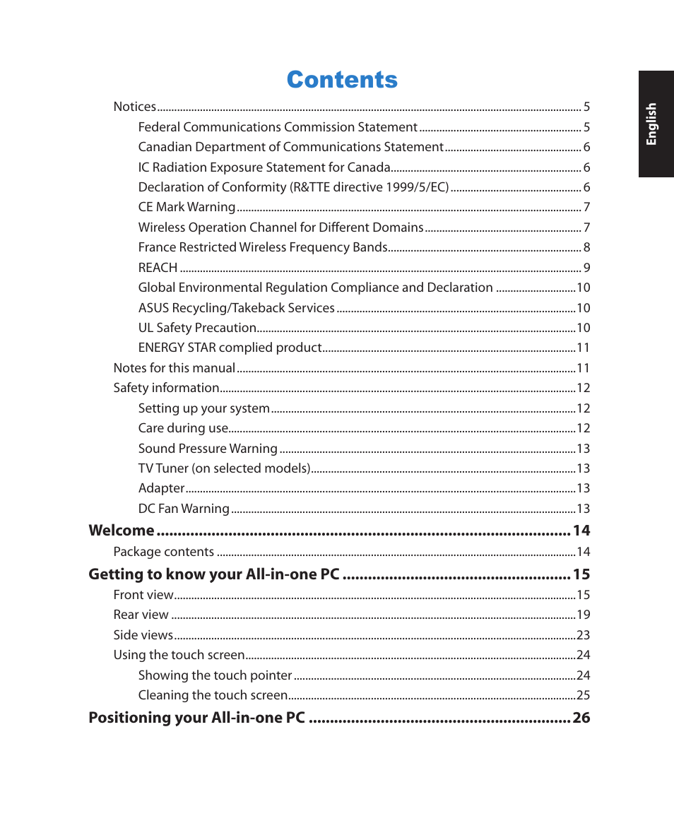 Asus ET2011AUTB User Manual | Page 3 / 42