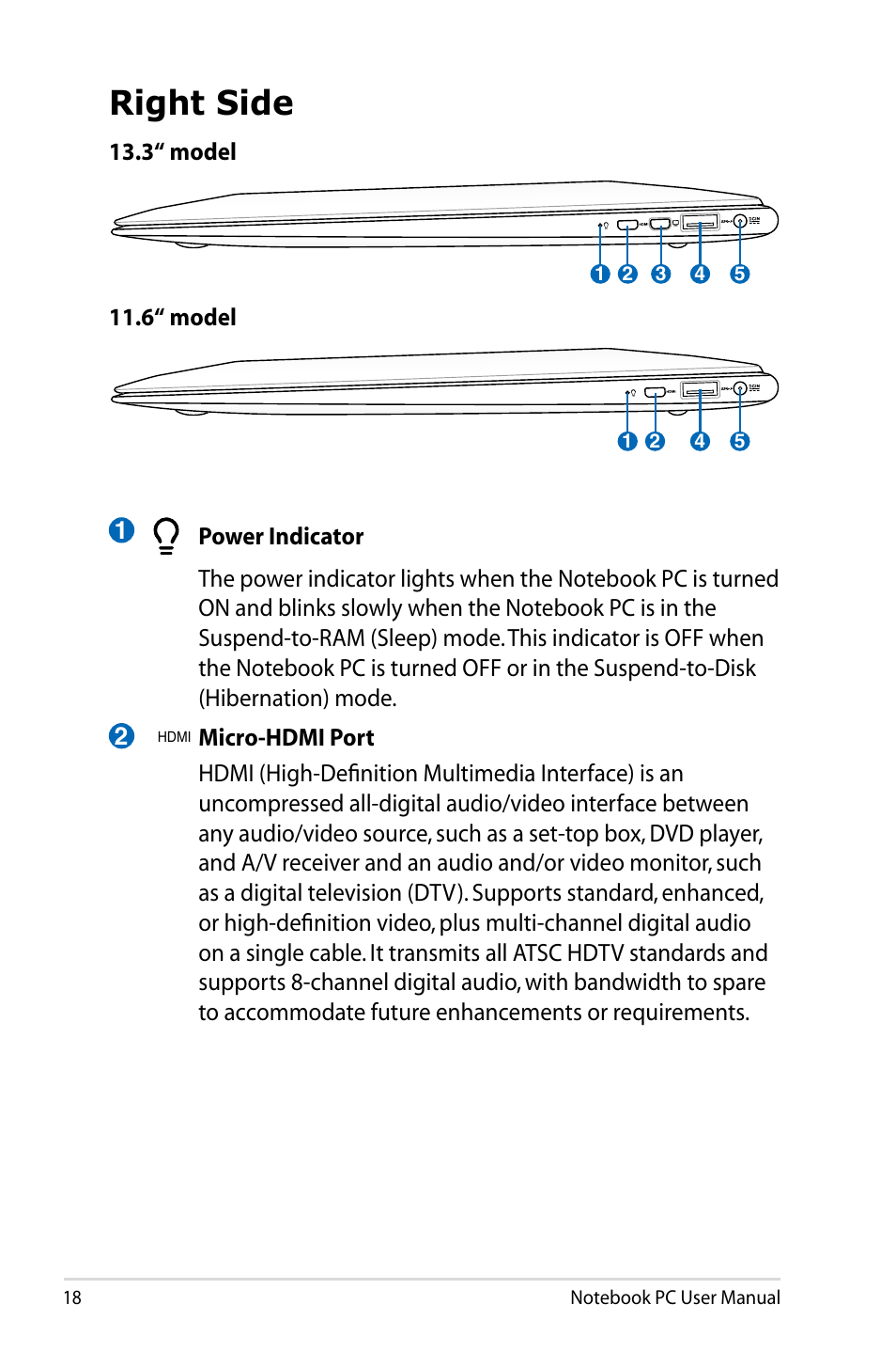 Right side | Asus UX31E User Manual | Page 18 / 100