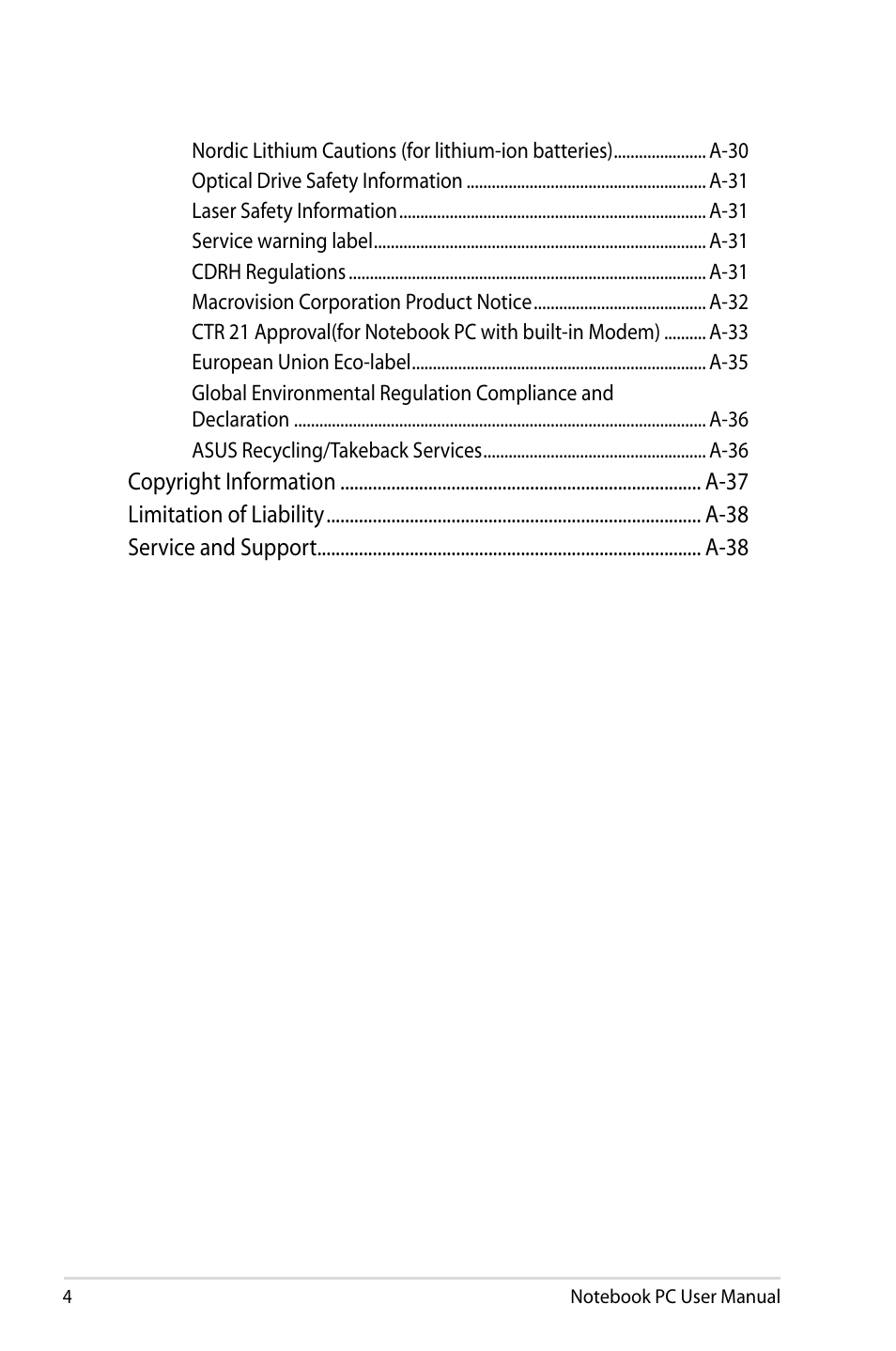 Asus UX31E User Manual | Page 4 / 100