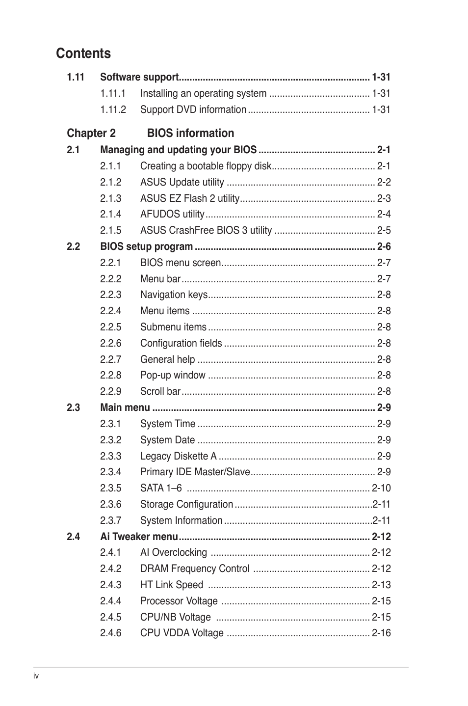 Asus M4A78 Pro User Manual | Page 4 / 72