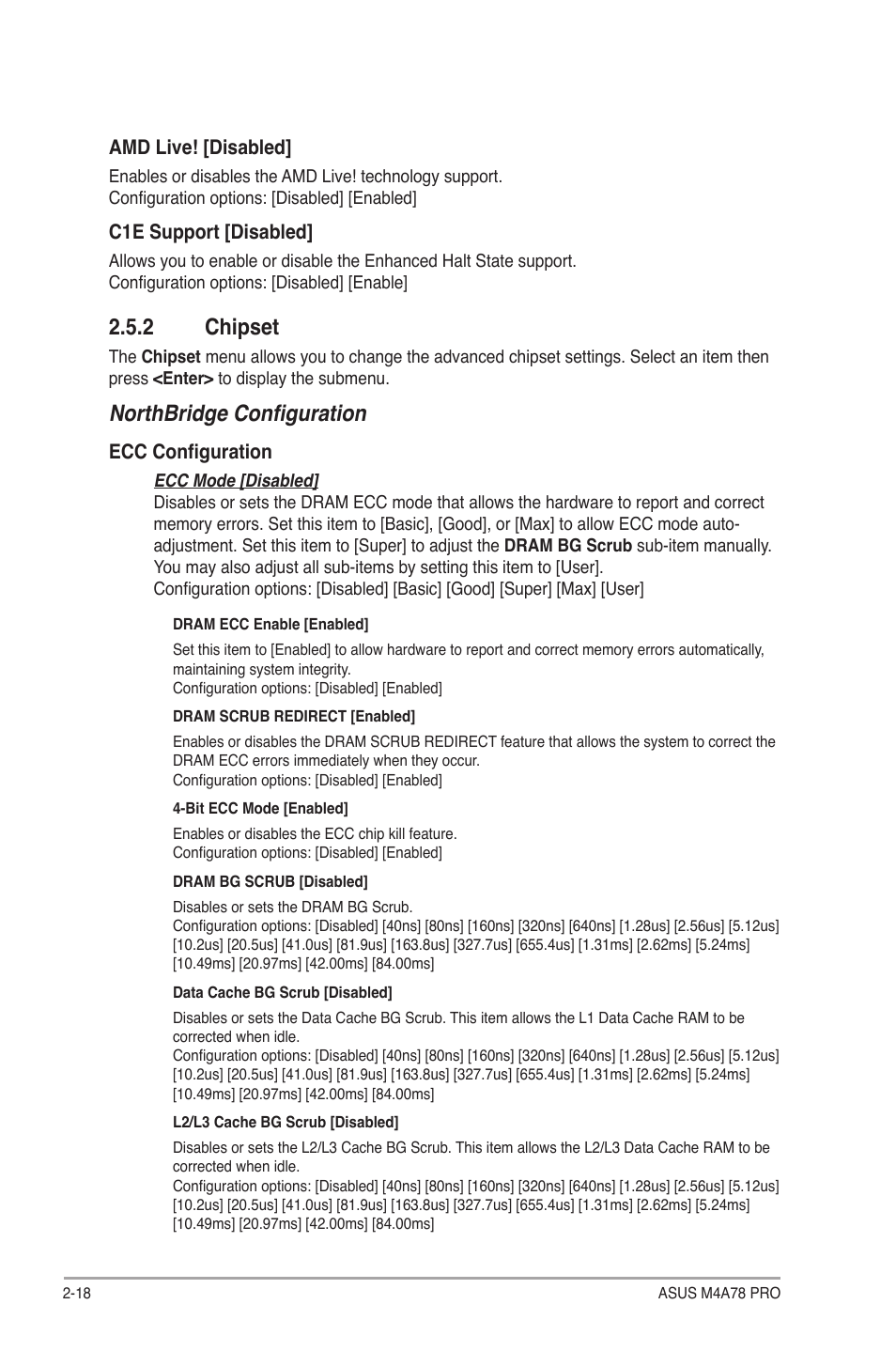 2 chipset, Chipset -18, Northbridge configuration | Asus M4A78 Pro User Manual | Page 62 / 72