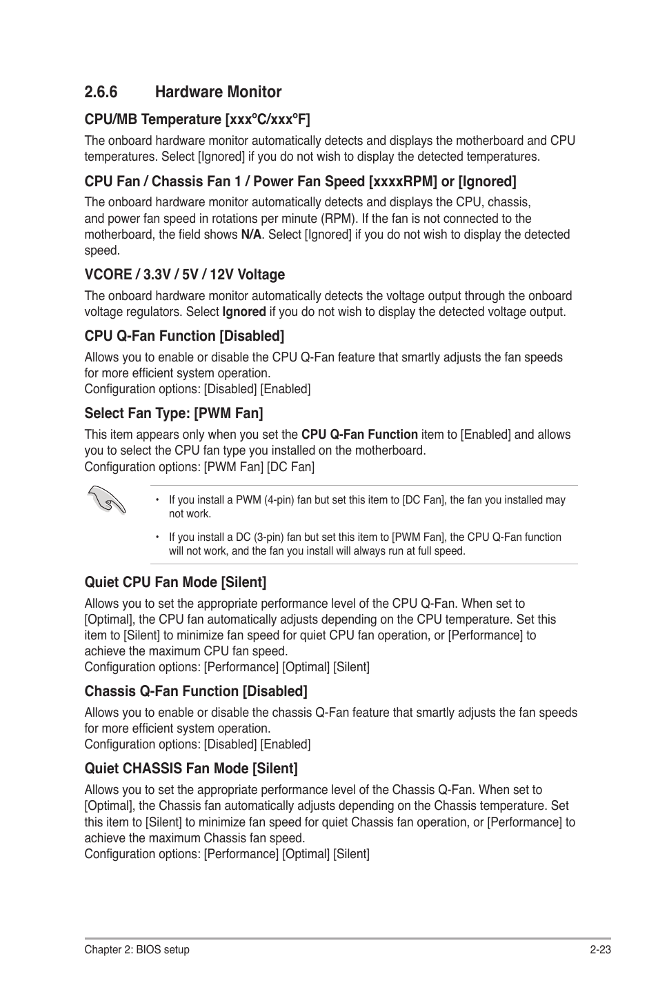 6 hardware monitor, Hardware monitor -23 | Asus M4A78 Pro User Manual | Page 67 / 72