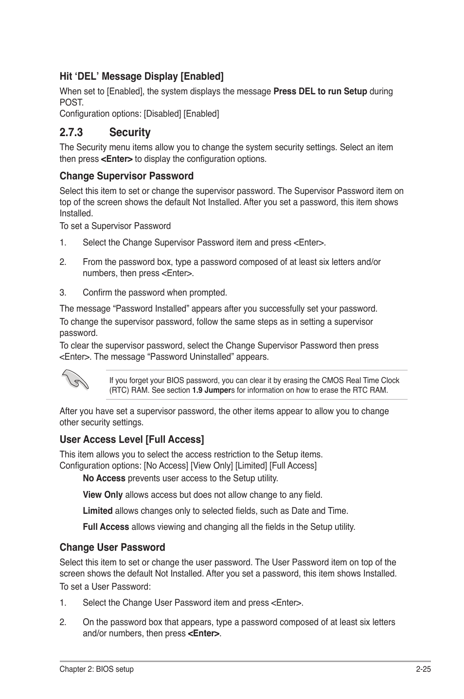 3 security, Security -25 | Asus M4A78 Pro User Manual | Page 69 / 72