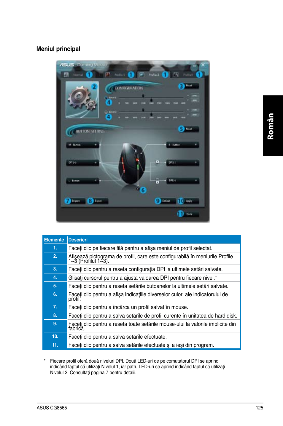 Română | Asus CG8565 User Manual | Page 125 / 246